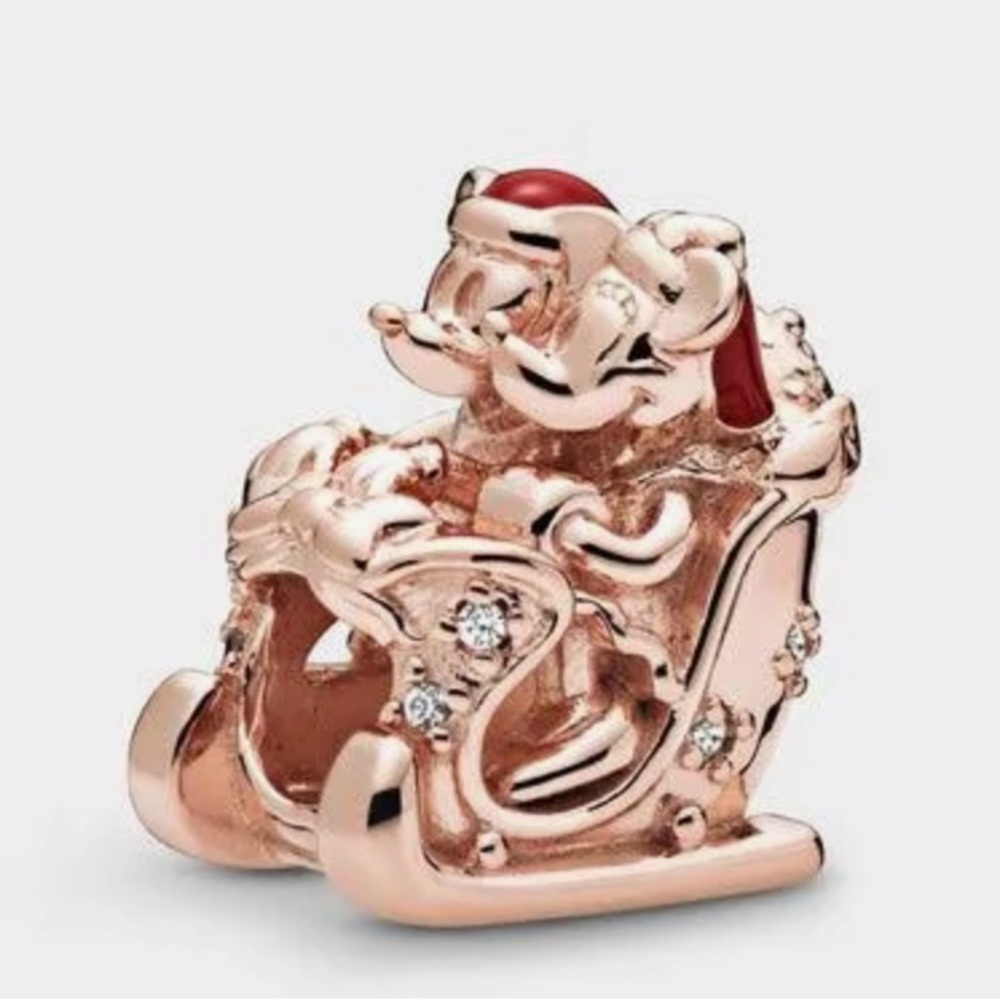 Pandora Authentic Disney Mickey & Minnie Santa’s Sleigh NWOT Retail $75 RETIRED
